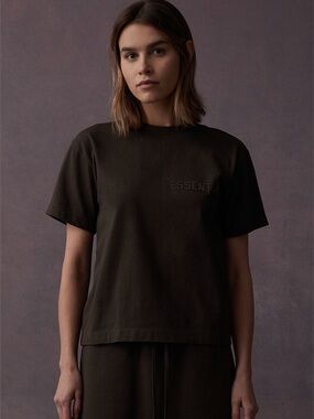 Fear of God Essentials Women's Green Cotton T-Shirt Oversized Size XS